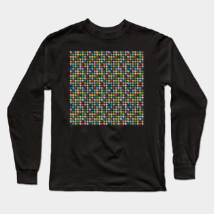 Dogtooth Rainbow Black Long Sleeve T-Shirt